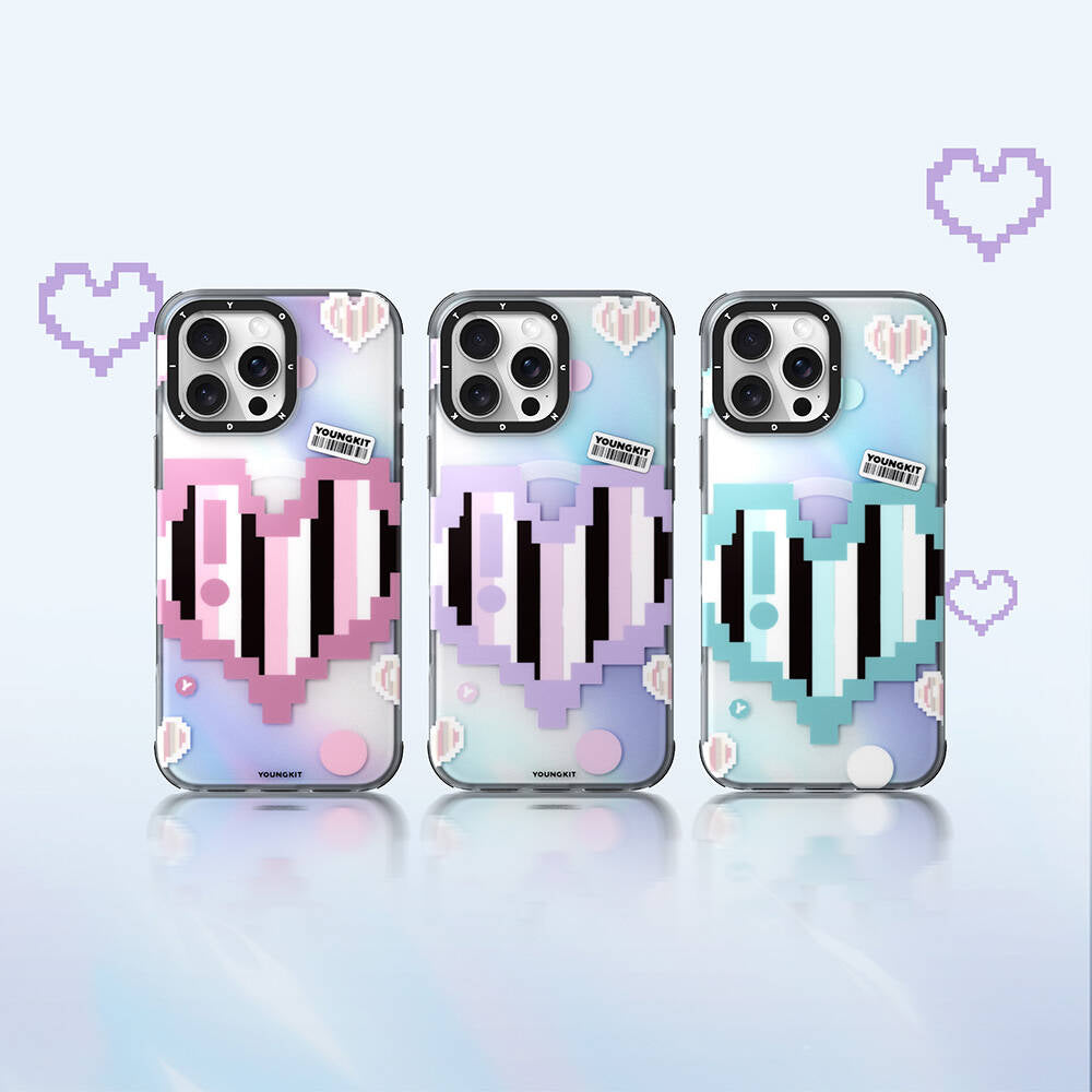 iPhone 16 Pro Max Kılıf Magsafe Şarj Özellikli Youngkit Love Serisi Kılıf Mor