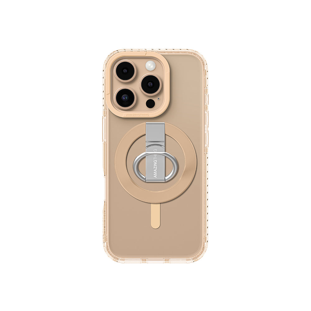 Apple iPhone 16 Pro Max Kılıf M-safe Şarj Özellikli Yüzük Standlı Amazingthing Titan Pro Serisi Kapak