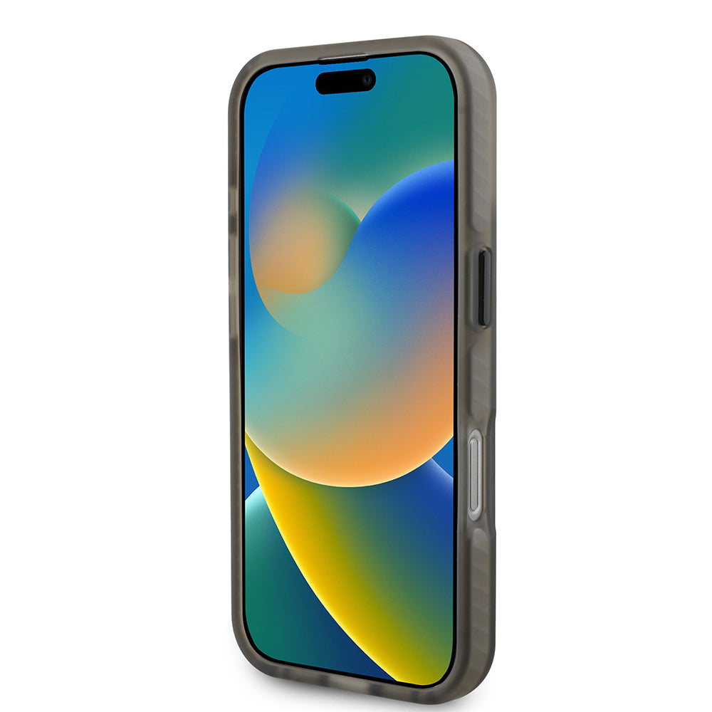 iPhone 16 Pro Max Kılıf TUMI Orjinal Lisanslı Magsafe Şarj Özellikli Airbagli Buzlu Transparan Kılıf Siyah