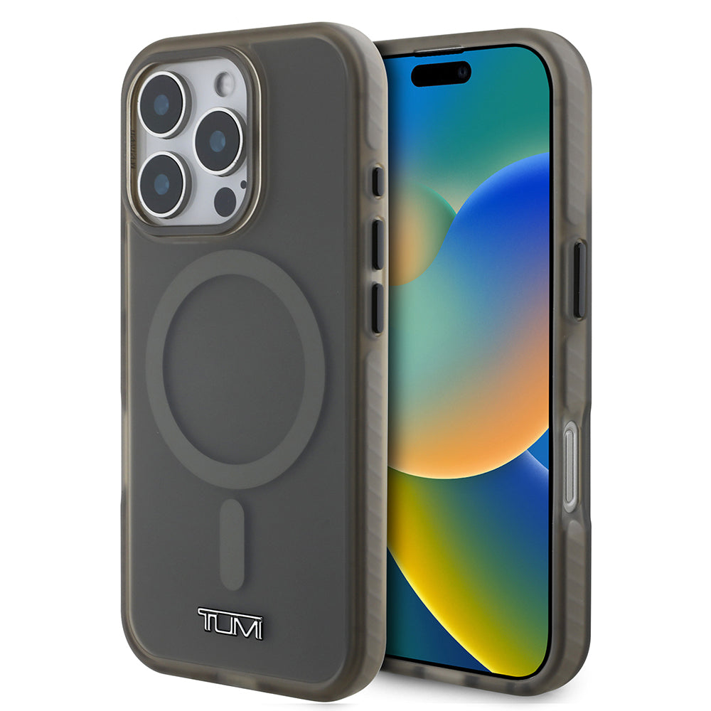 Apple iPhone 16 Pro Max Kılıf TUMI Orjinal Lisanslı M-safe Şarj Özellikli Airbagli Buzlu Transparan Kapak