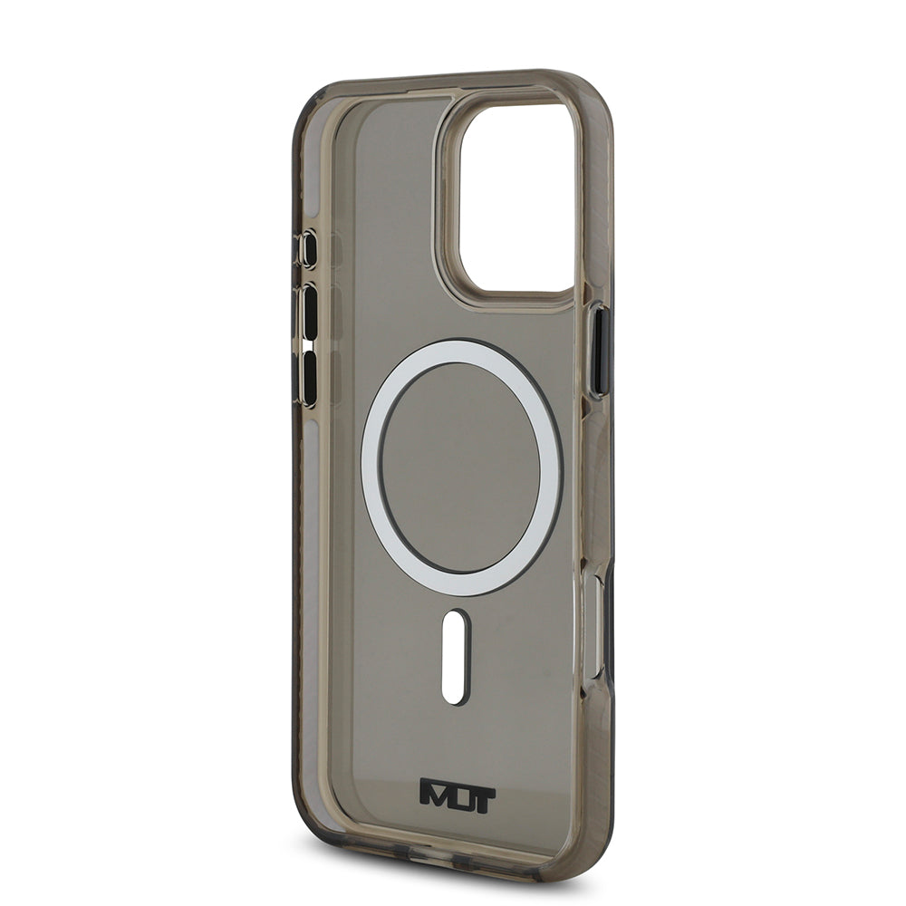 iPhone 16 Pro Max Kılıf TUMI Orjinal Lisanslı Magsafe Şarj Özellikli Airbagli Transparan Kılıf Siyah