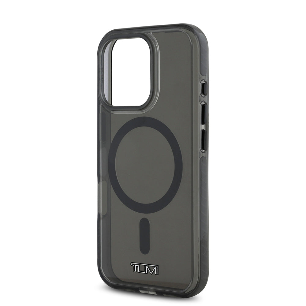 iPhone 16 Pro Max Kılıf TUMI Orjinal Lisanslı Magsafe Şarj Özellikli Airbagli Transparan Kılıf Siyah