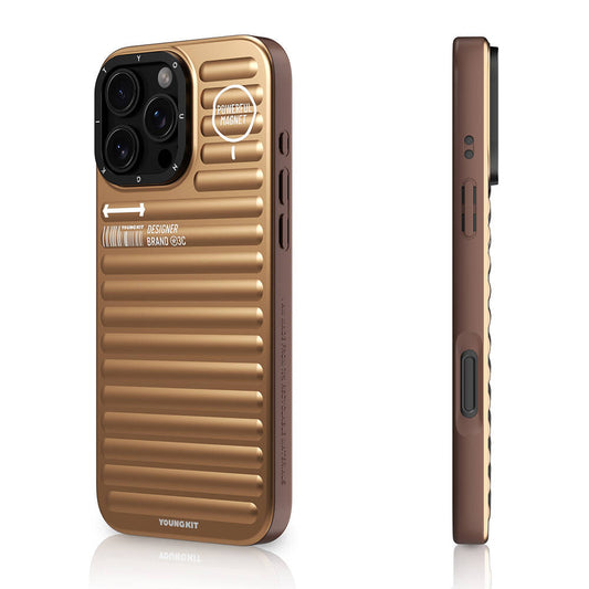 iPhone 16 Pro Max Magsafe Şarj Özellikli Kılıf Mat Renkli Tasarım Youngkit Original Serisi Kılıf Gold