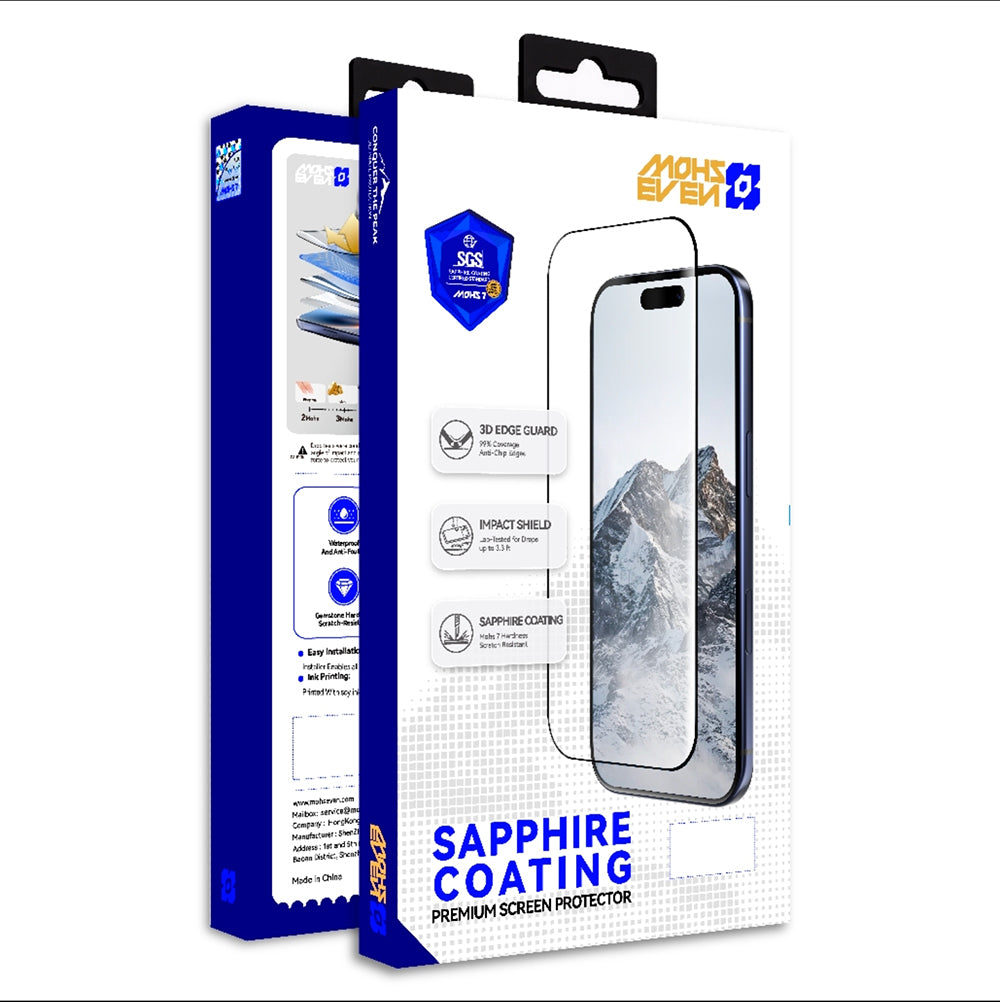 Apple iPhone 16 Pro Max Mohseven M7 HD Sapphire Coating Temperli Cam Ekran Koruyucu + Kolay Uygulama Aparatı