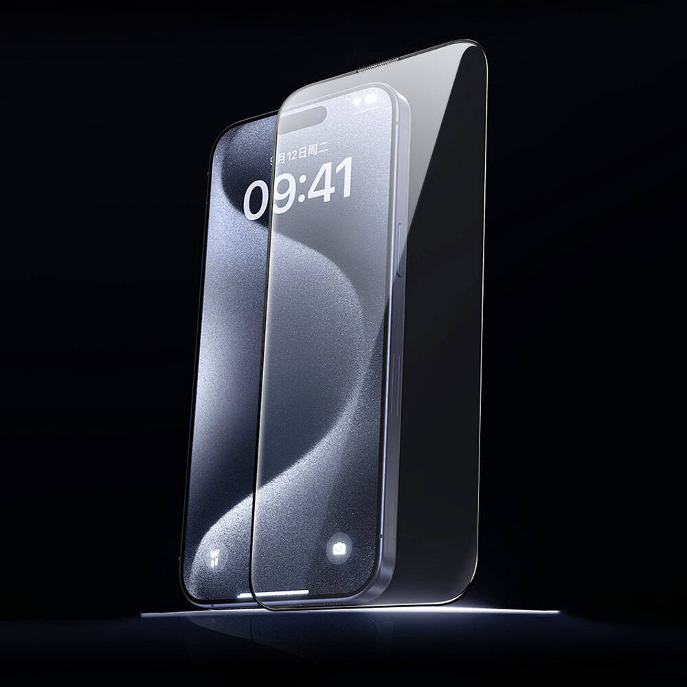 Apple iPhone 16E Wiwu GT-008 Polimer Oleofobik Kaplama Şeffaf Pürüzsüz Temperli Cam Ekran Koruyucu 10'lu Paket Siyah