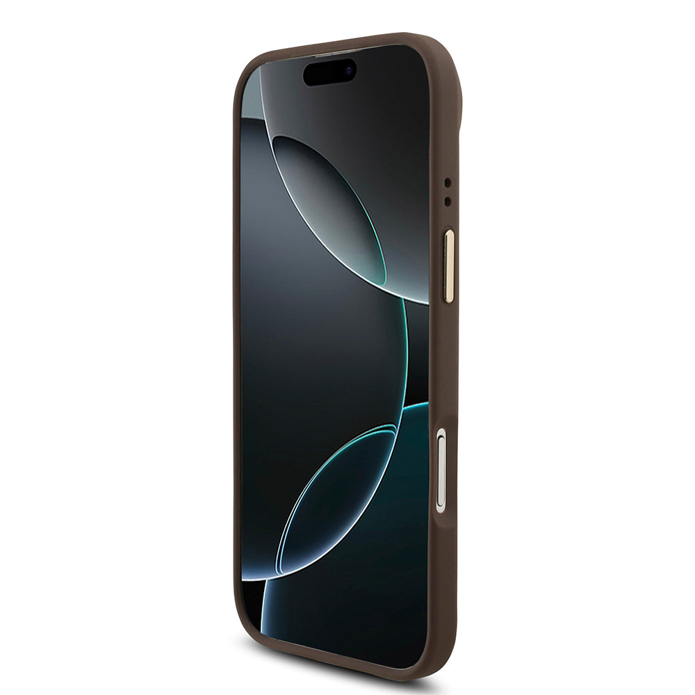 Apple iPhone 17 Air Guess Orjinal Lisanslı 4G ve Yazı Logolu Kılıf + Ekran Koruyucu + Lens Koruyucu 3in1 Aksesuar Seti Kahverengi