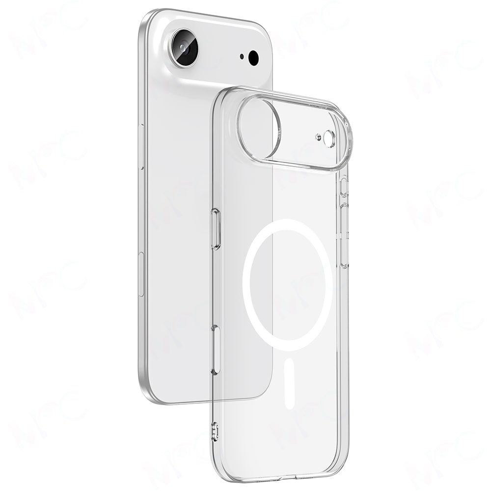 Apple iPhone 17 Air Kamera Korumalı M-Safe Şarj Özellikli Şeffaf Zore London Sert PC Kapak