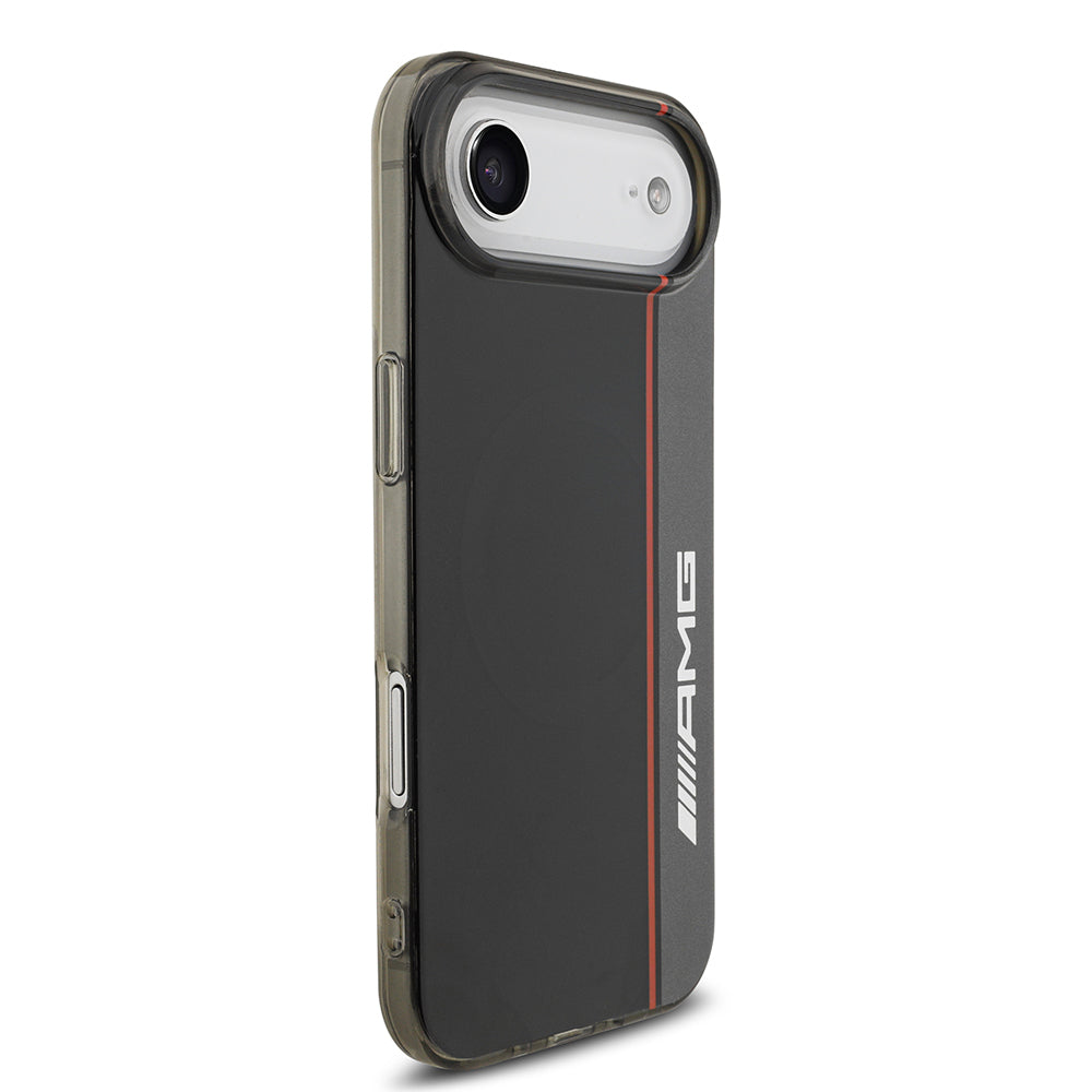 Apple iPhone 17 Air Kılıf AMG Orjinal Lisanslı M-safe Şarj Özellikli IML Baskı Logolu Çift Katmanlı Bow Lines Kapak Siyah