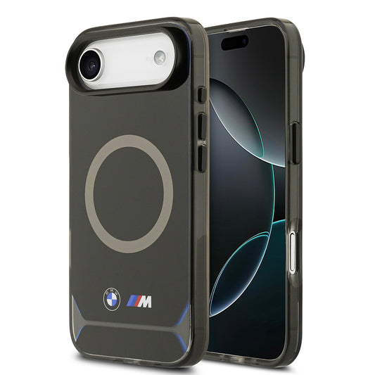 Apple iPhone 17 Air Kılıf BMW Orjinal Lisanslı M-safe Şarj Özellikli Metal Buton Tasarımlı IML Baskılı M Dizayn Kapak Mavi