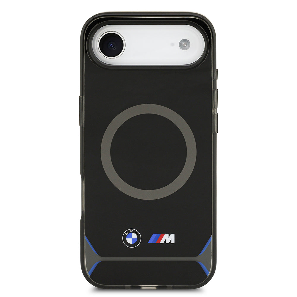 Apple iPhone 17 Air Kılıf BMW Orjinal Lisanslı M-safe Şarj Özellikli Metal Buton Tasarımlı IML Baskılı M Dizayn Kapak Mavi