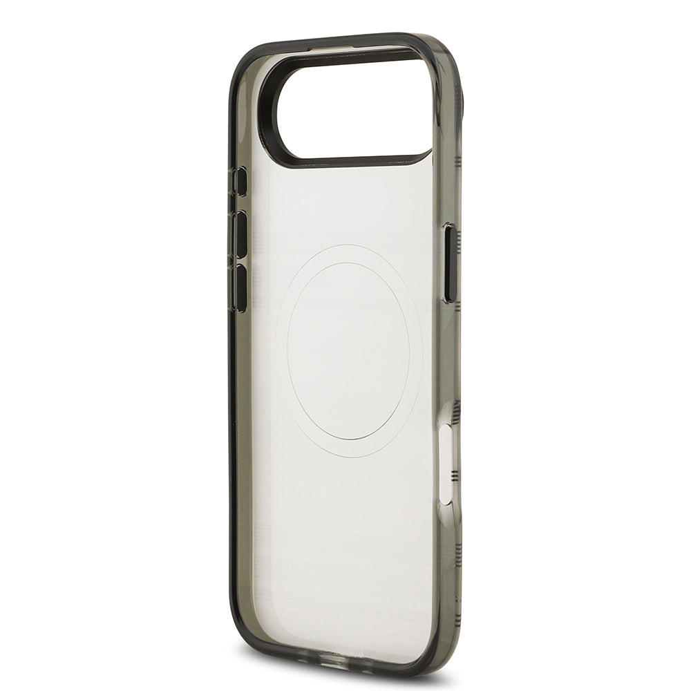 Apple iPhone 17 Air Kılıf BMW Orjinal Lisanslı M-safe Şarj Özellikli Metal Kamera Butonlu Yatay Şeritli M Dizayn Kapak Gümüş