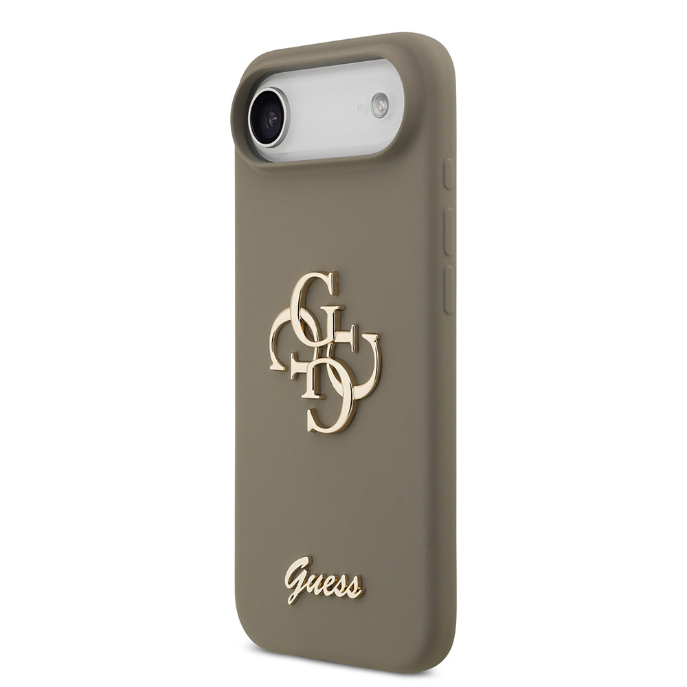 Apple iPhone 17 Air Kılıf Guess Orjinal Lisanslı Grained Yazı Logolu Kapak Pembe