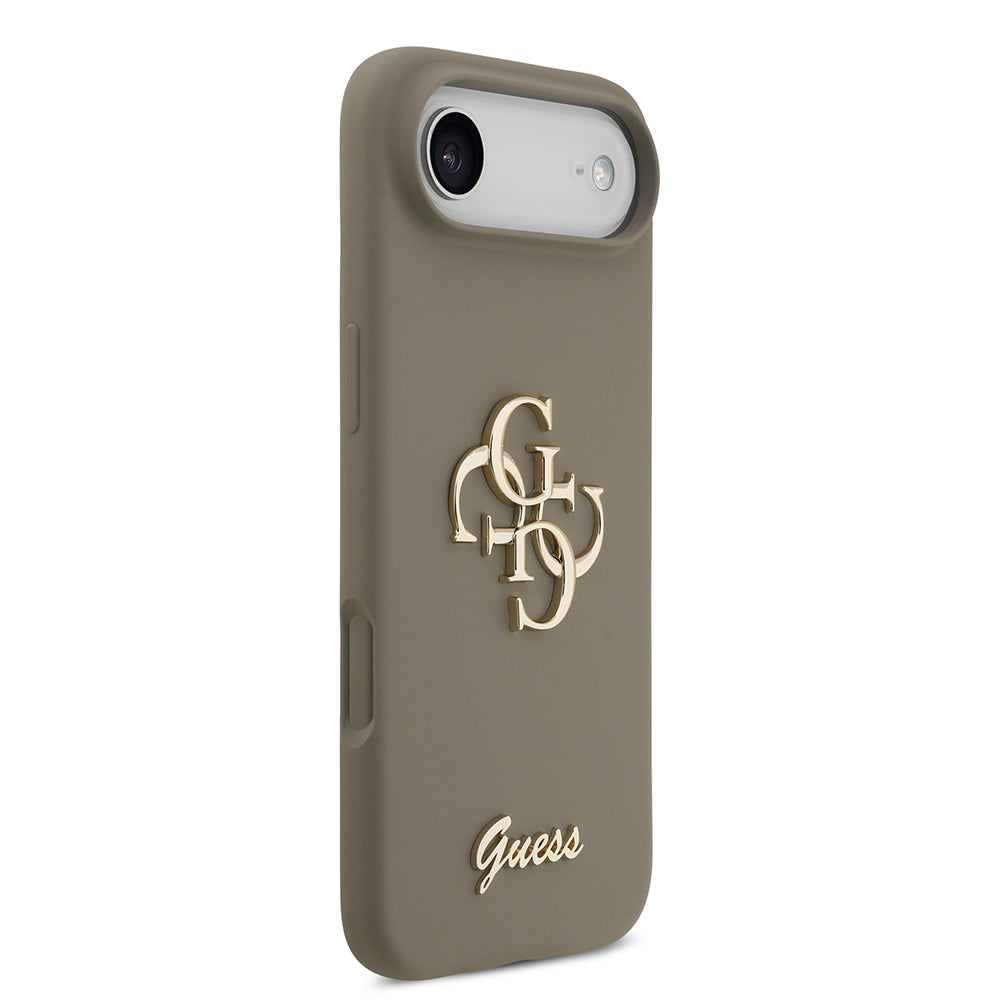 Apple iPhone 17 Air Kılıf Guess Orjinal Lisanslı Grained Yazı Logolu Kapak Yeşil