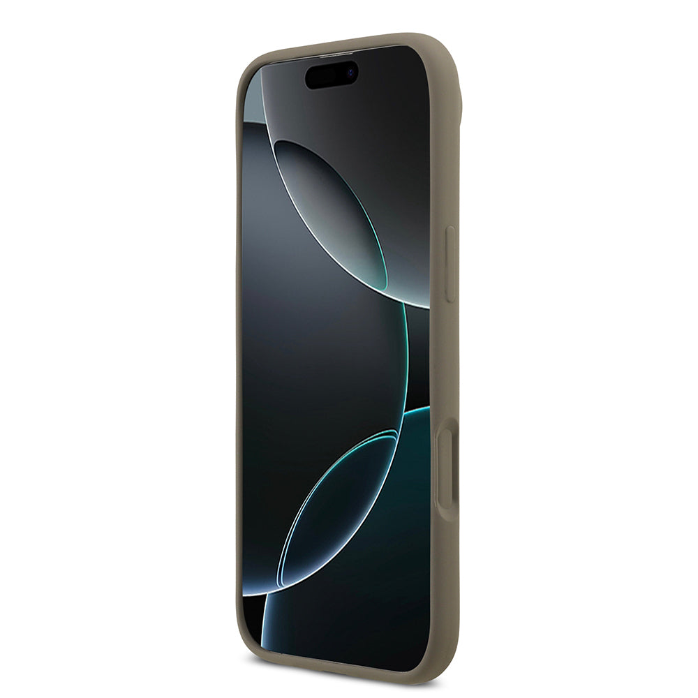 Apple iPhone 17 Air Kılıf Guess Orjinal Lisanslı Grained Yazı Logolu Kapak Kahverengi