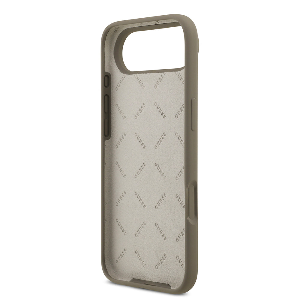 Apple iPhone 17 Air Kılıf Guess Orjinal Lisanslı Grained Yazı Logolu Kapak Siyah