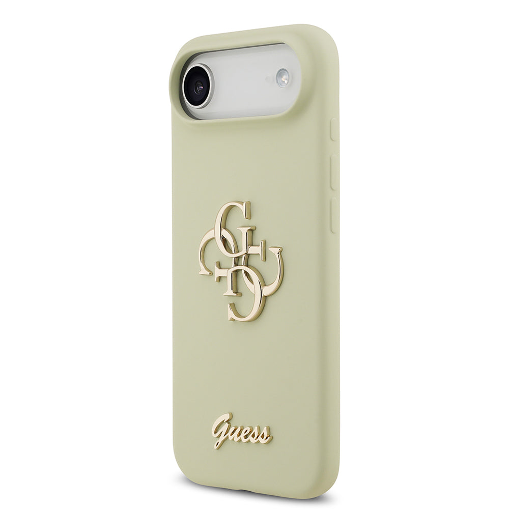 Apple iPhone 17 Air Kılıf Guess Orjinal Lisanslı Grained Yazı Logolu Kapak Yeşil