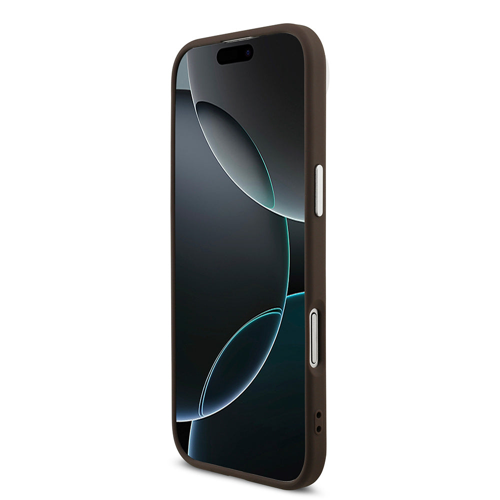 Apple iPhone 17 Air Kılıf Guess Orjinal Lisanslı Gümüş Metal Kamera Çerçeveli 4G Desenli Metal Büyük 4G ve Yazı Logolu Kapak Siyah