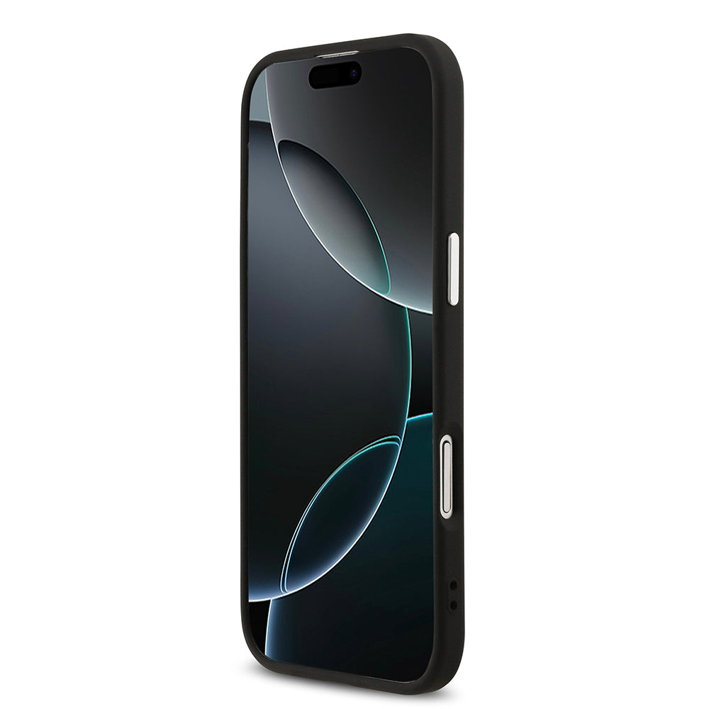 Apple iPhone 17 Air Kılıf Guess Orjinal Lisanslı M-safe Şarj Özellikli 4G Klasik Yazı Logolu Kapak Siyah