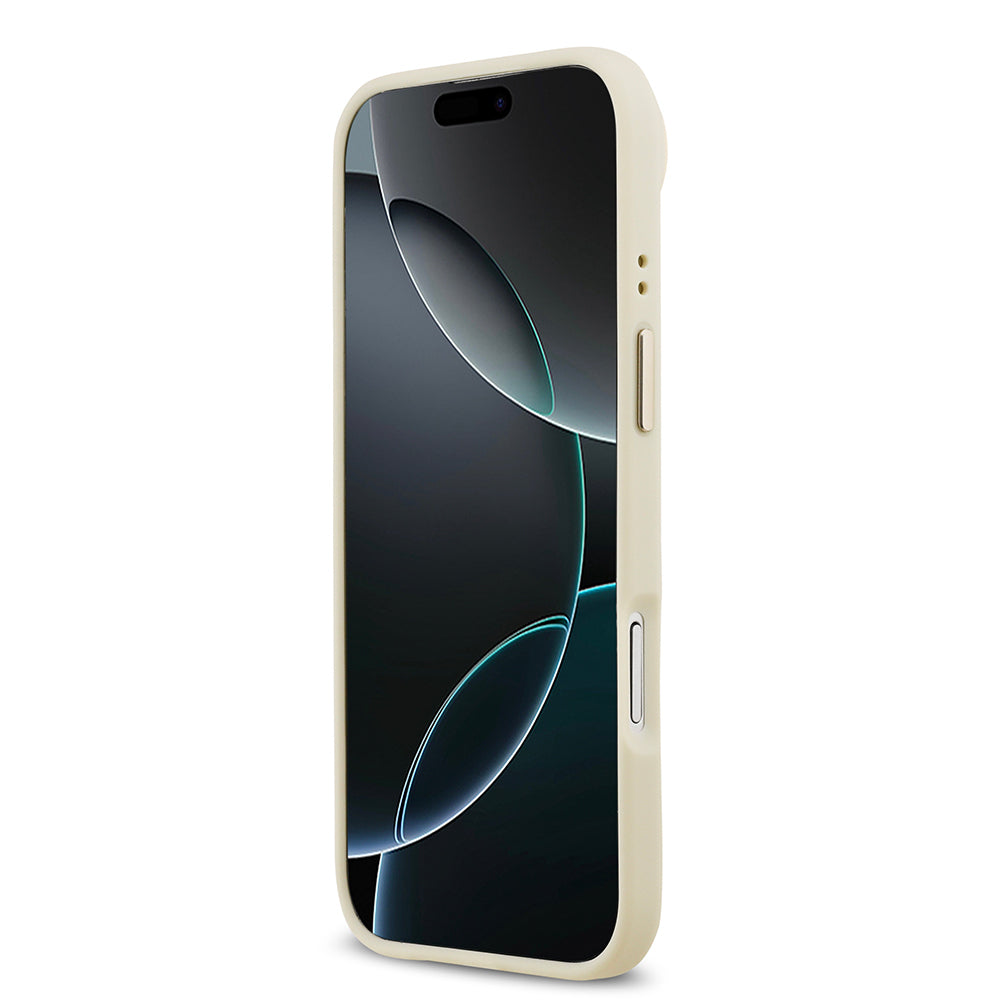 Apple iPhone 17 Air Kılıf Guess Orjinal Lisanslı M-safe Şarj Özellikli Grained Yazı ve Taşlı 4G Logolu Kapak Siyah