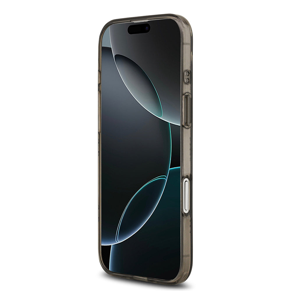 Apple iPhone 17 Air Kılıf Guess Orjinal Lisanslı M-safe Şarj Özellikli IML Peony ve 4G Desenli Klasik Logolu Kapak Kahverengi