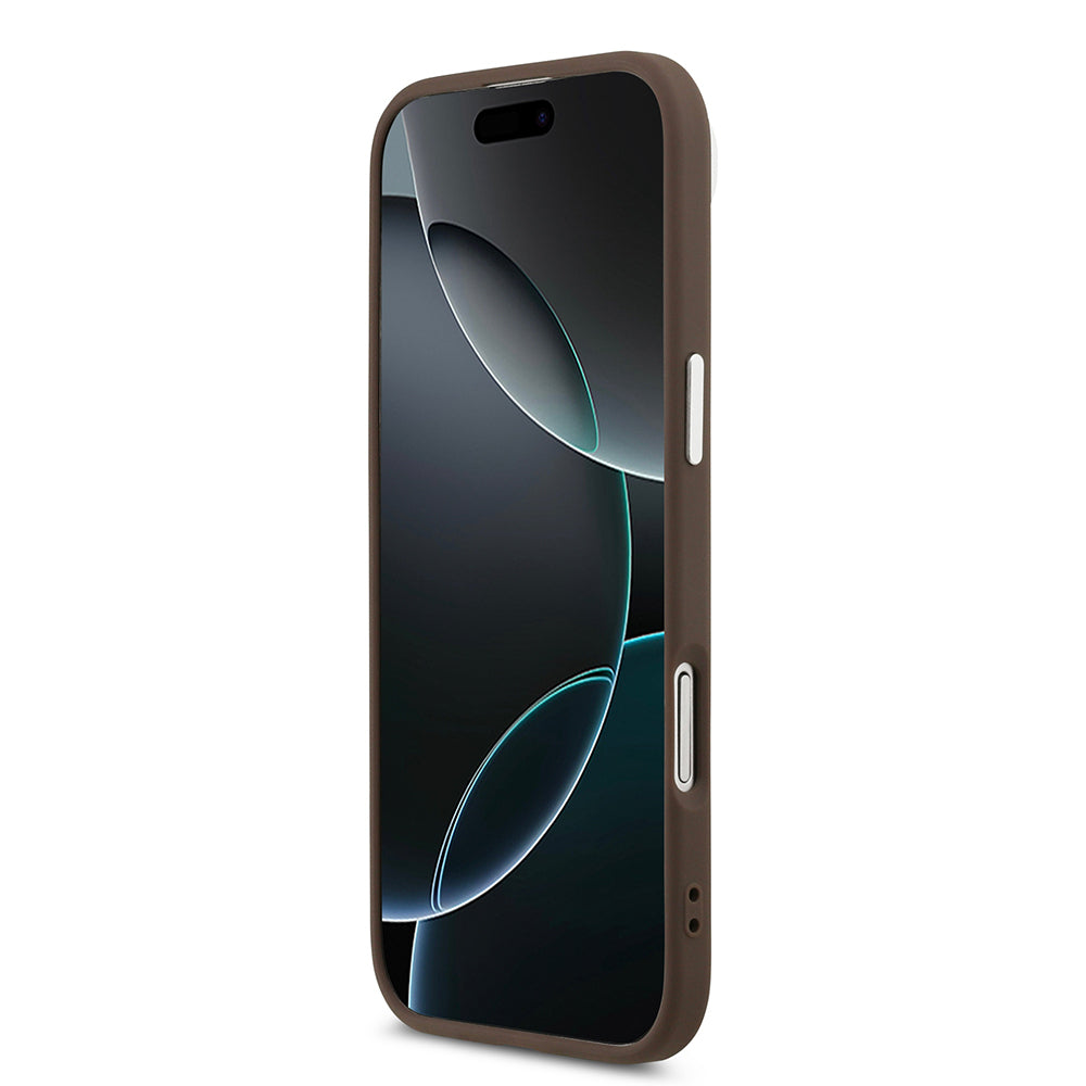 Apple iPhone 17 Air Kılıf Guess Orjinal Lisanslı M-safe Şarj Özellikli Klasik Yazı Logolu PU Deri Kapak Siyah