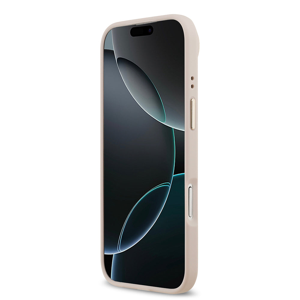 Apple iPhone 17 Air Kılıf Guess Orjinal Lisanslı M-safe Şarj Özellikli Sıcak Baskılı Yazı Logolu PU Deri Peony Kapak Kahverengi