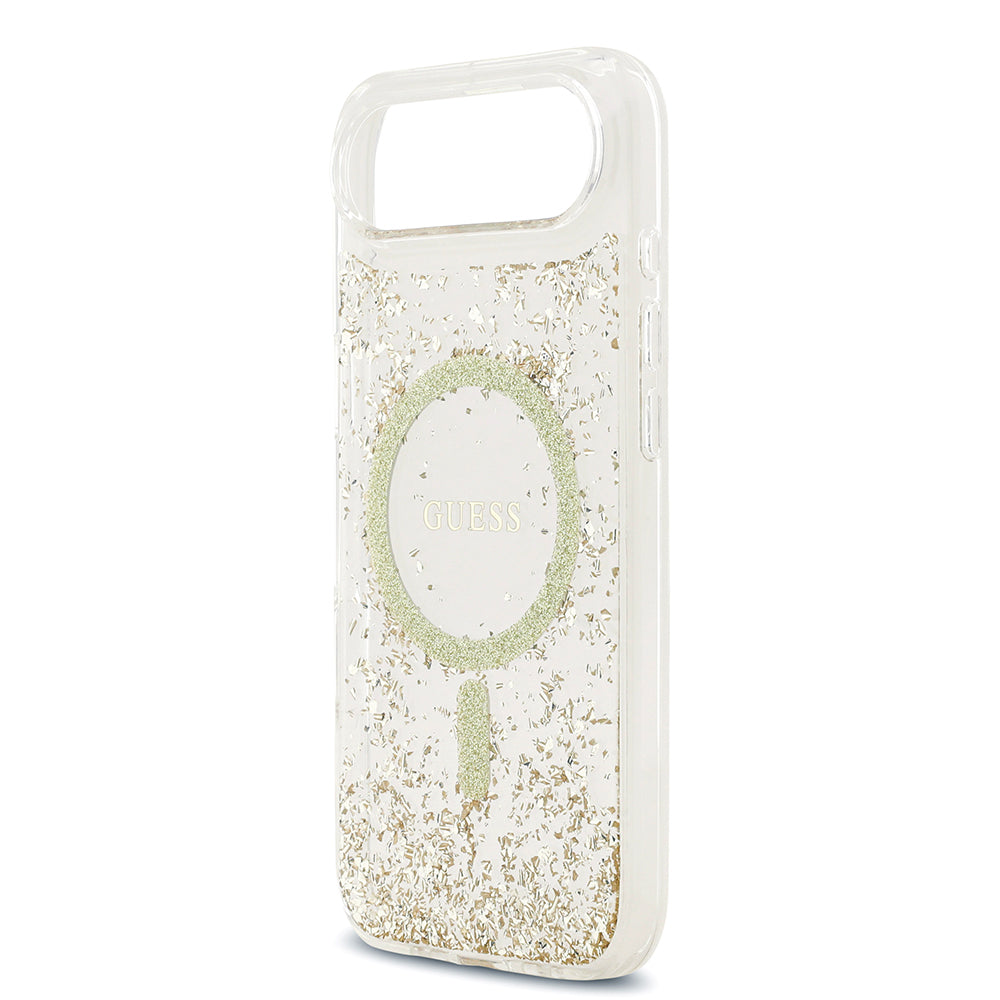 Apple iPhone 17 Air Kılıf Guess Orjinal Lisanslı M-safe Şarj Özellikli Transparan Resin Bottom Kapak Pembe