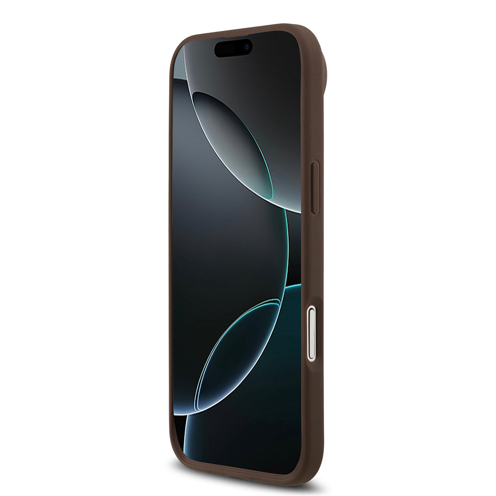 Apple iPhone 17 Air Kılıf Guess Orjinal Lisanslı M-safe Şarj Özellikli Yazı Logolu Circle Classic Kapak  Pembe