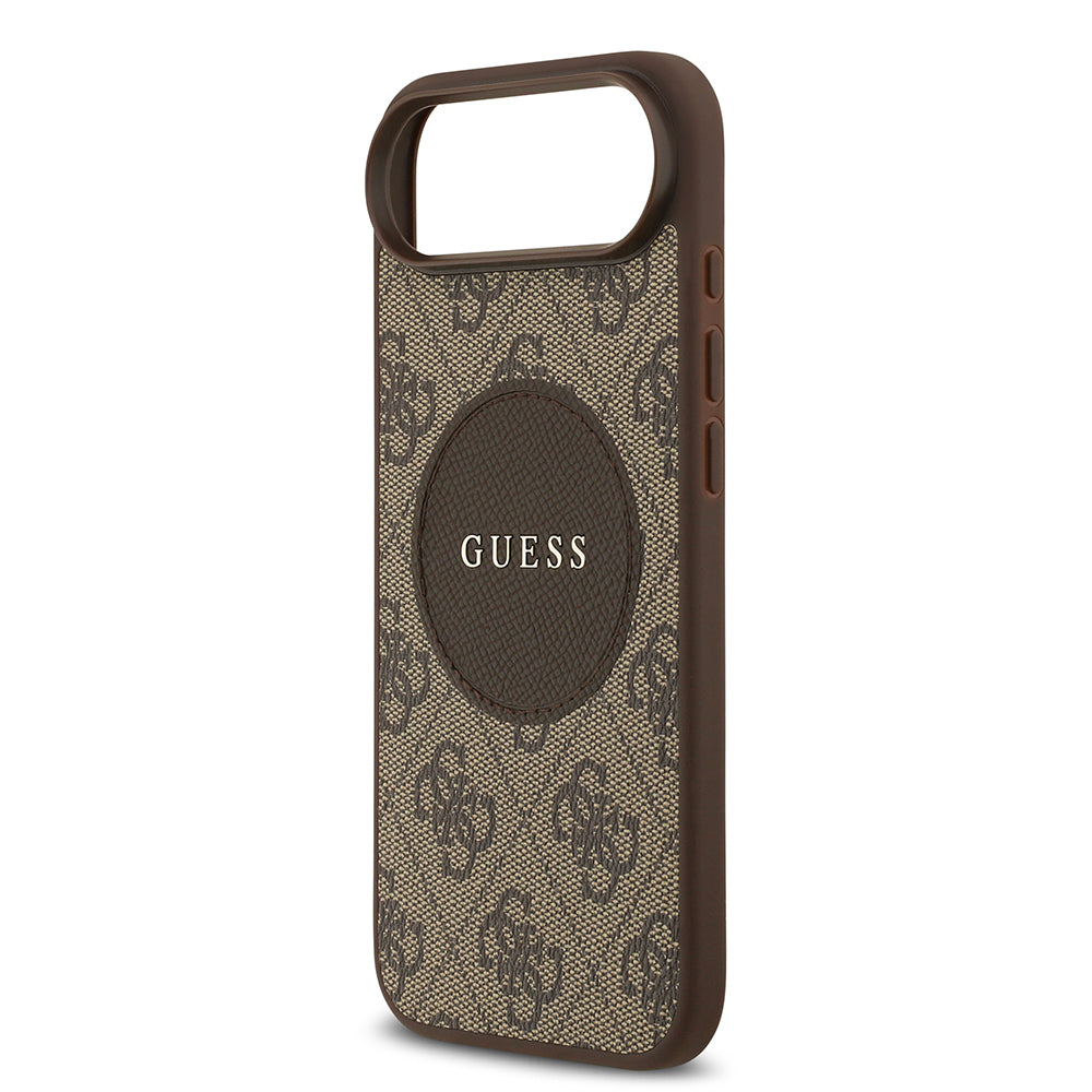 Apple iPhone 17 Air Kılıf Guess Orjinal Lisanslı M-safe Şarj Özellikli Yazı Logolu Circle Classic Kapak  Pembe
