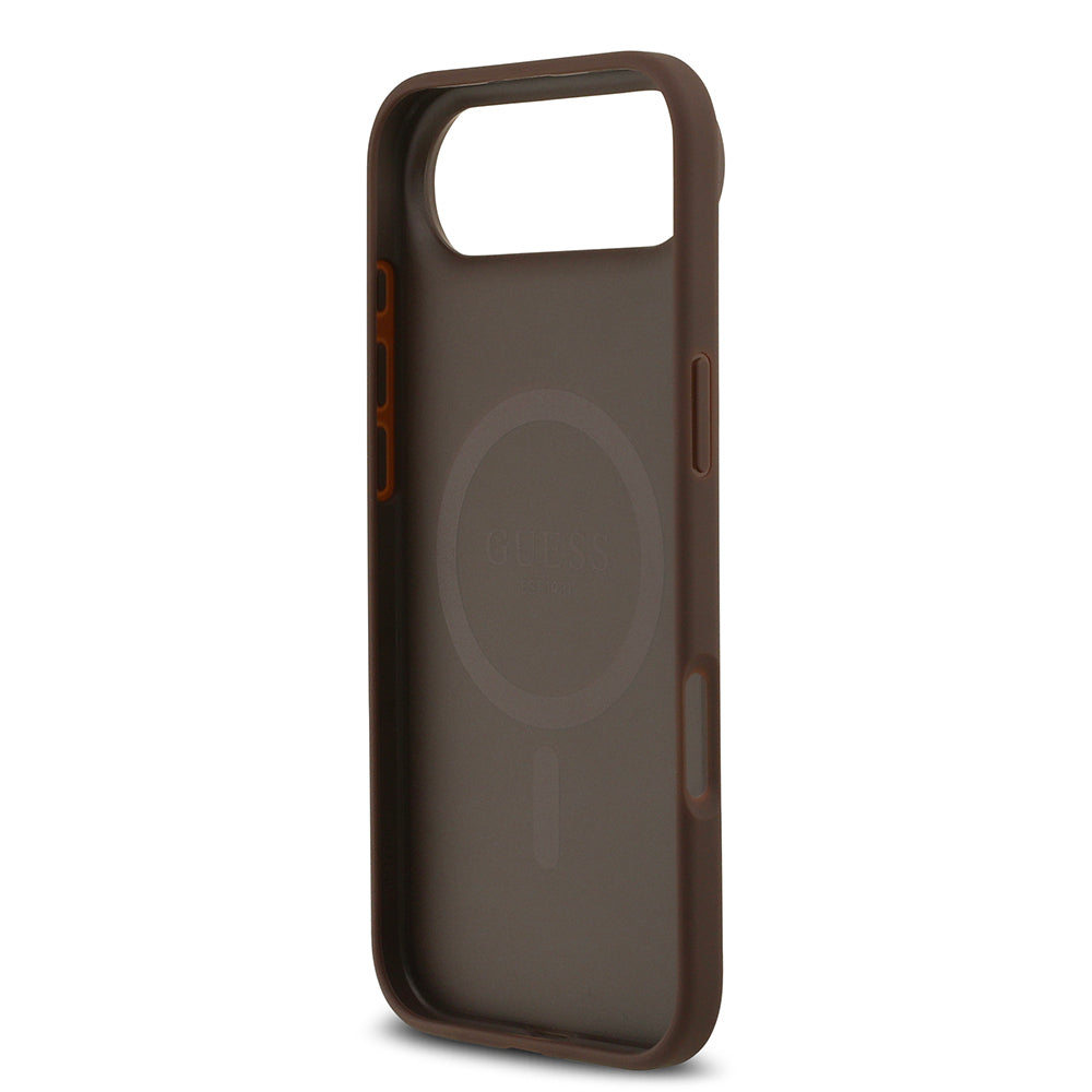 Apple iPhone 17 Air Kılıf Guess Orjinal Lisanslı M-safe Şarj Özellikli Yazı Logolu Circle Classic Kapak  Pembe