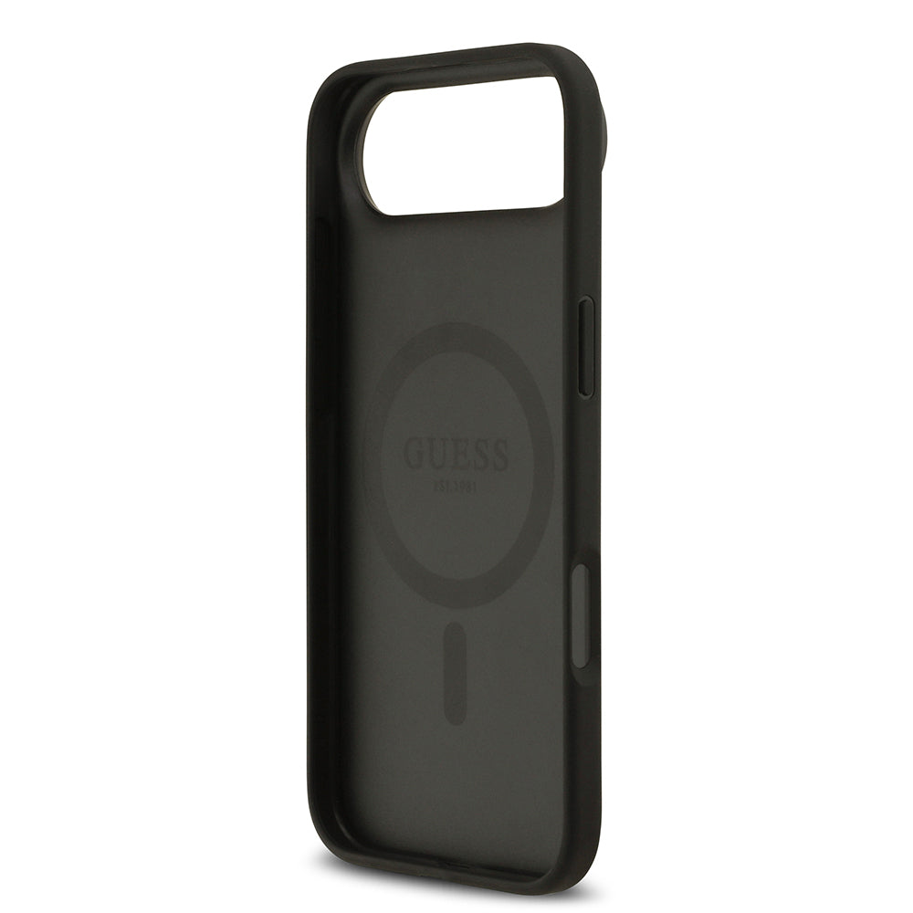 Apple iPhone 17 Air Kılıf Guess Orjinal Lisanslı M-safe Şarj Özellikli Yazı Logolu Circle Classic Kapak  Pembe