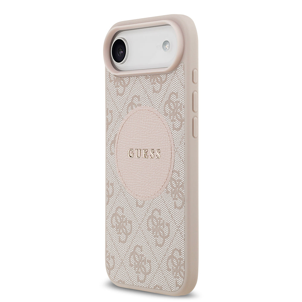 Apple iPhone 17 Air Kılıf Guess Orjinal Lisanslı M-safe Şarj Özellikli Yazı Logolu Circle Classic Kapak  Siyah