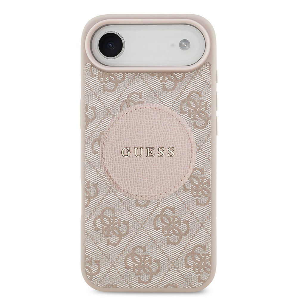 Apple iPhone 17 Air Kılıf Guess Orjinal Lisanslı M-safe Şarj Özellikli Yazı Logolu Circle Classic Kapak  Kahverengi