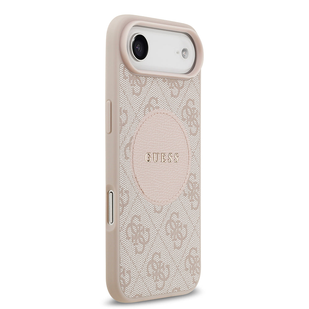 Apple iPhone 17 Air Kılıf Guess Orjinal Lisanslı M-safe Şarj Özellikli Yazı Logolu Circle Classic Kapak  Siyah