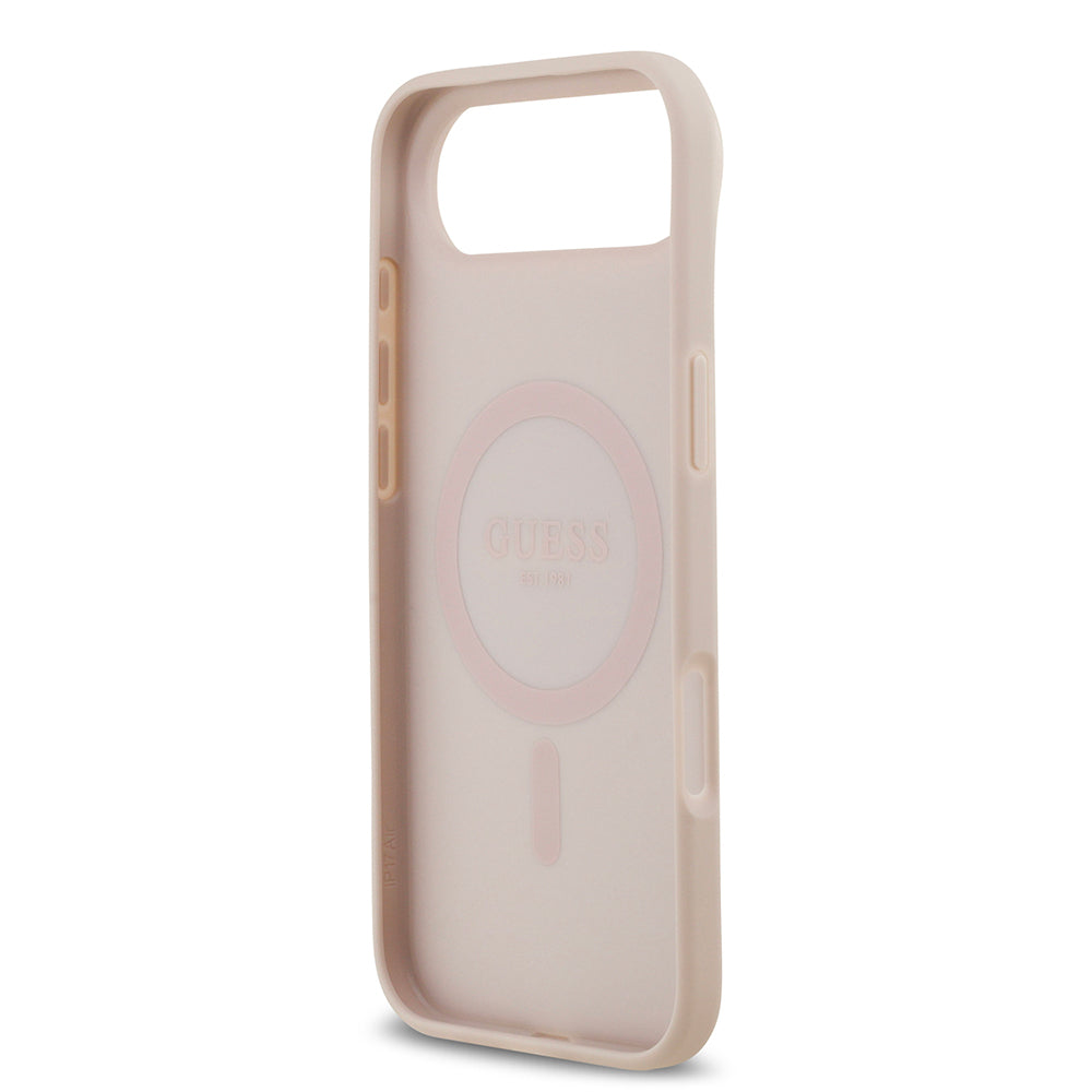 Apple iPhone 17 Air Kılıf Guess Orjinal Lisanslı M-safe Şarj Özellikli Yazı Logolu Circle Classic Kapak  Siyah