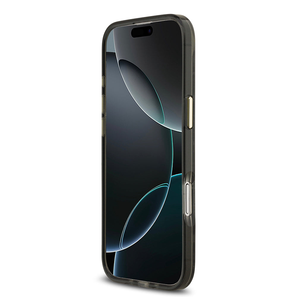 Apple iPhone 17 Air Kılıf Guess Orjinal Lisanslı M-safe Şarj Özellikli Yazı Logolu Python Desenli Kapak Kahverengi