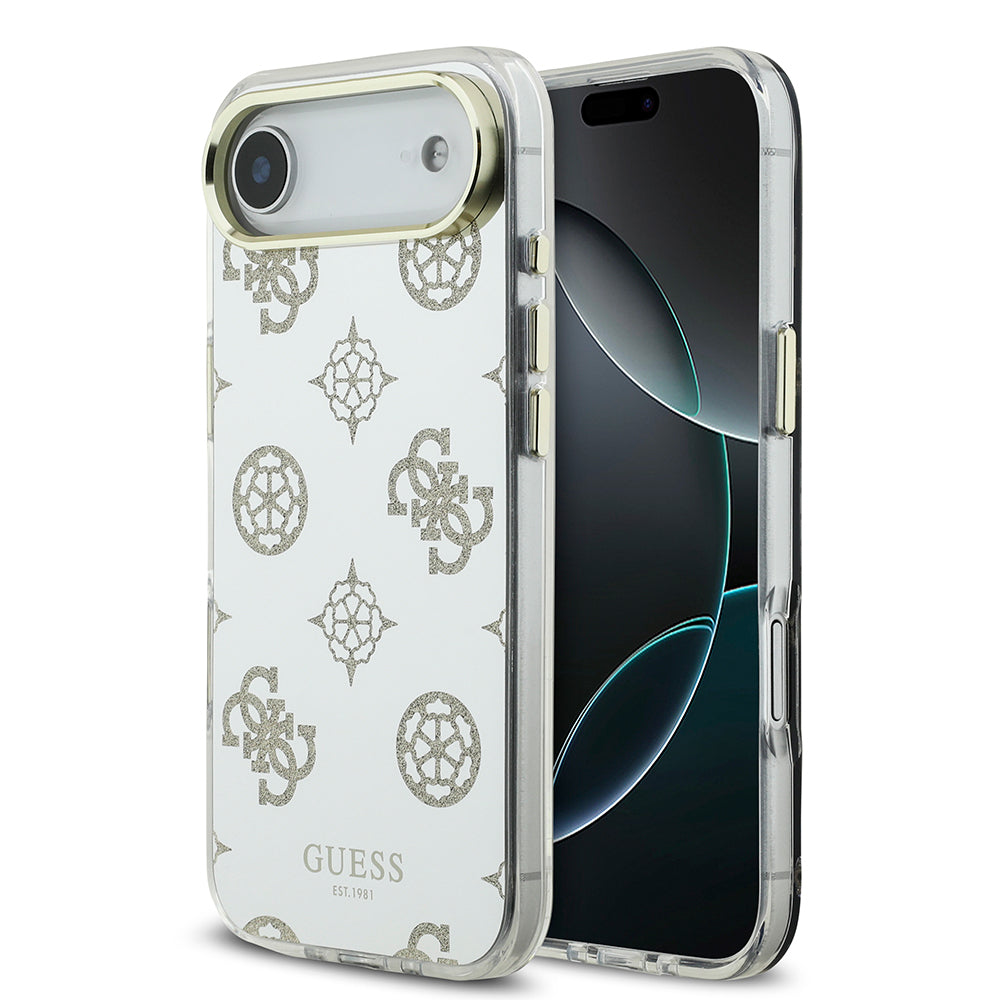 Apple iPhone 17 Air Kılıf Guess Orjinal Lisanslı Metal Kamera Çerçeveli Simli Aynalı Kapak Gold