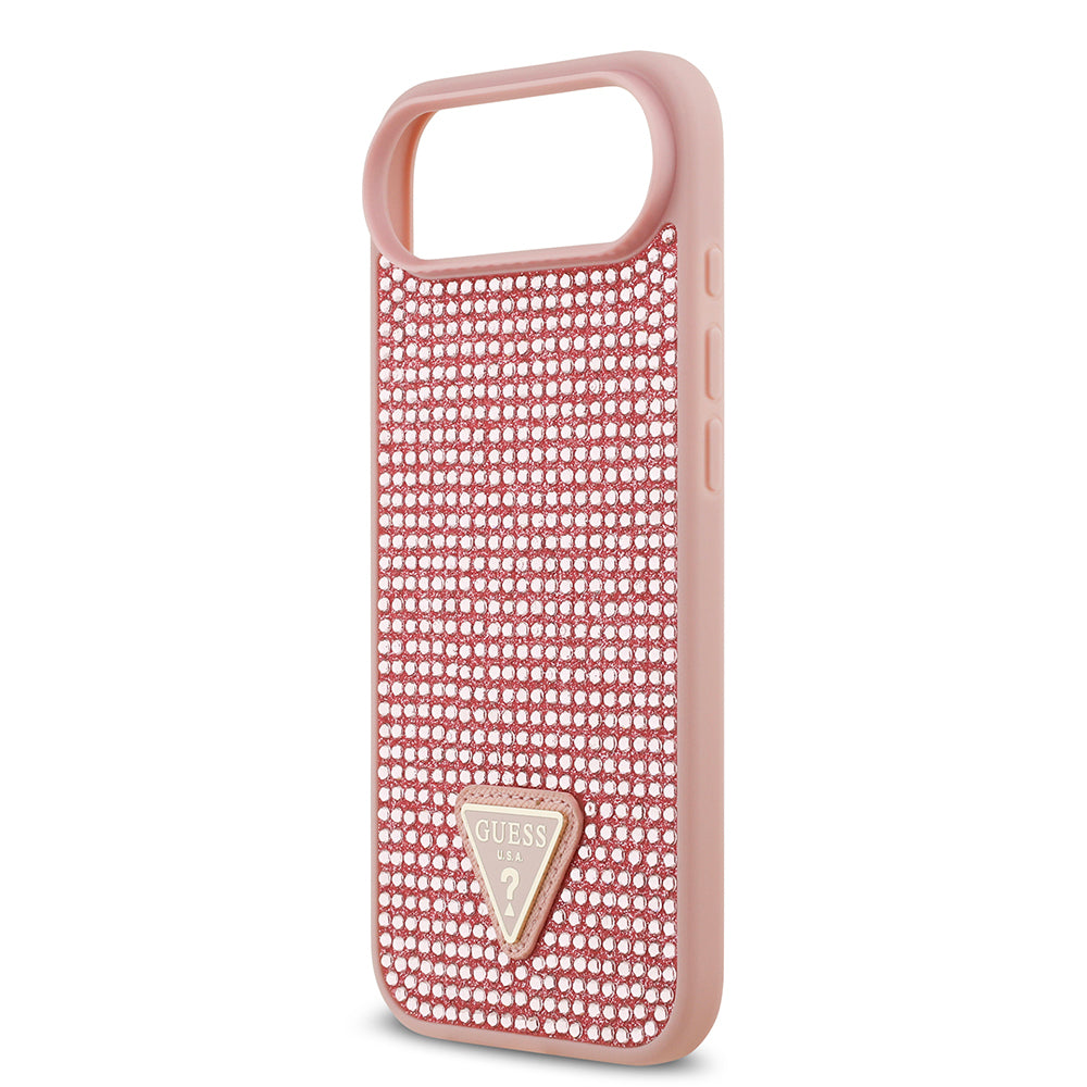 Apple iPhone 17 Air Kılıf Guess Orjinal Lisanslı Taşlı Arka Yüzey Üçgen Logolu Kapak Siyah