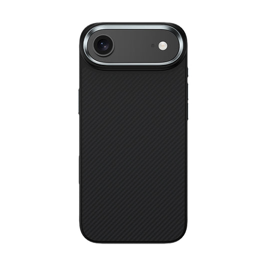 Apple iPhone 17 Air Kılıf Karbon Fiber M-safe Şarj Özellikli Benks Hybrid ArmorPro 600D Kevlar Kapak Siyah