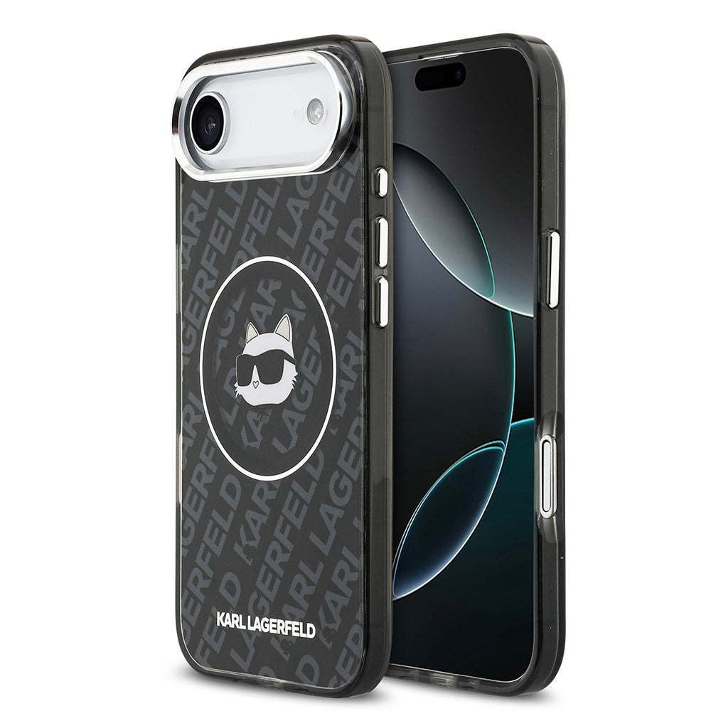 Apple iPhone 17 Air Kılıf Karl Lagerfeld Orjinal Lisanslı IML Baskılı Choupette Heads Kapak Siyah