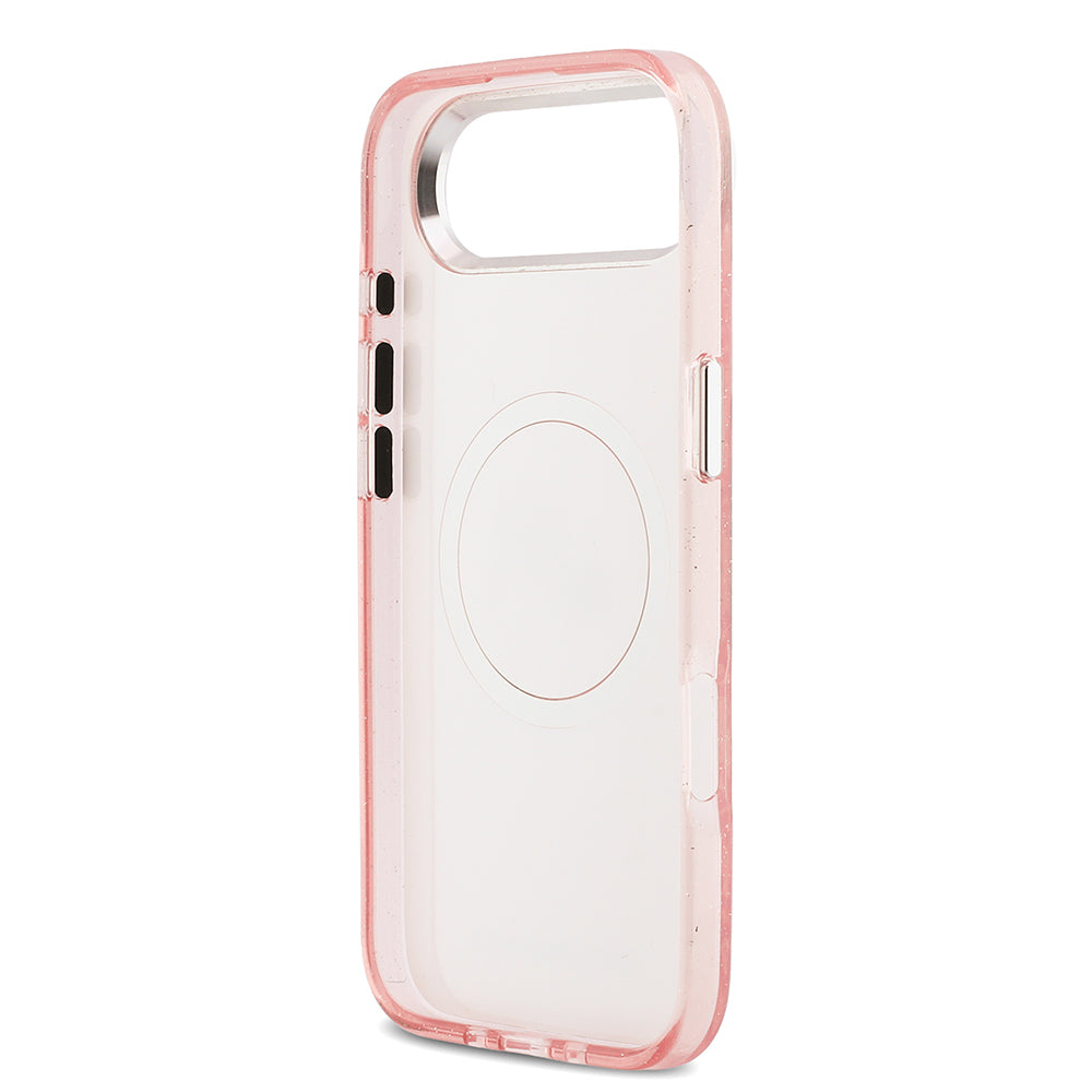 Apple iPhone 17 Air Kılıf Karl Lagerfeld Orjinal Lisanslı Parlayan Simli Karl & Choupette Heads Kapak Gri