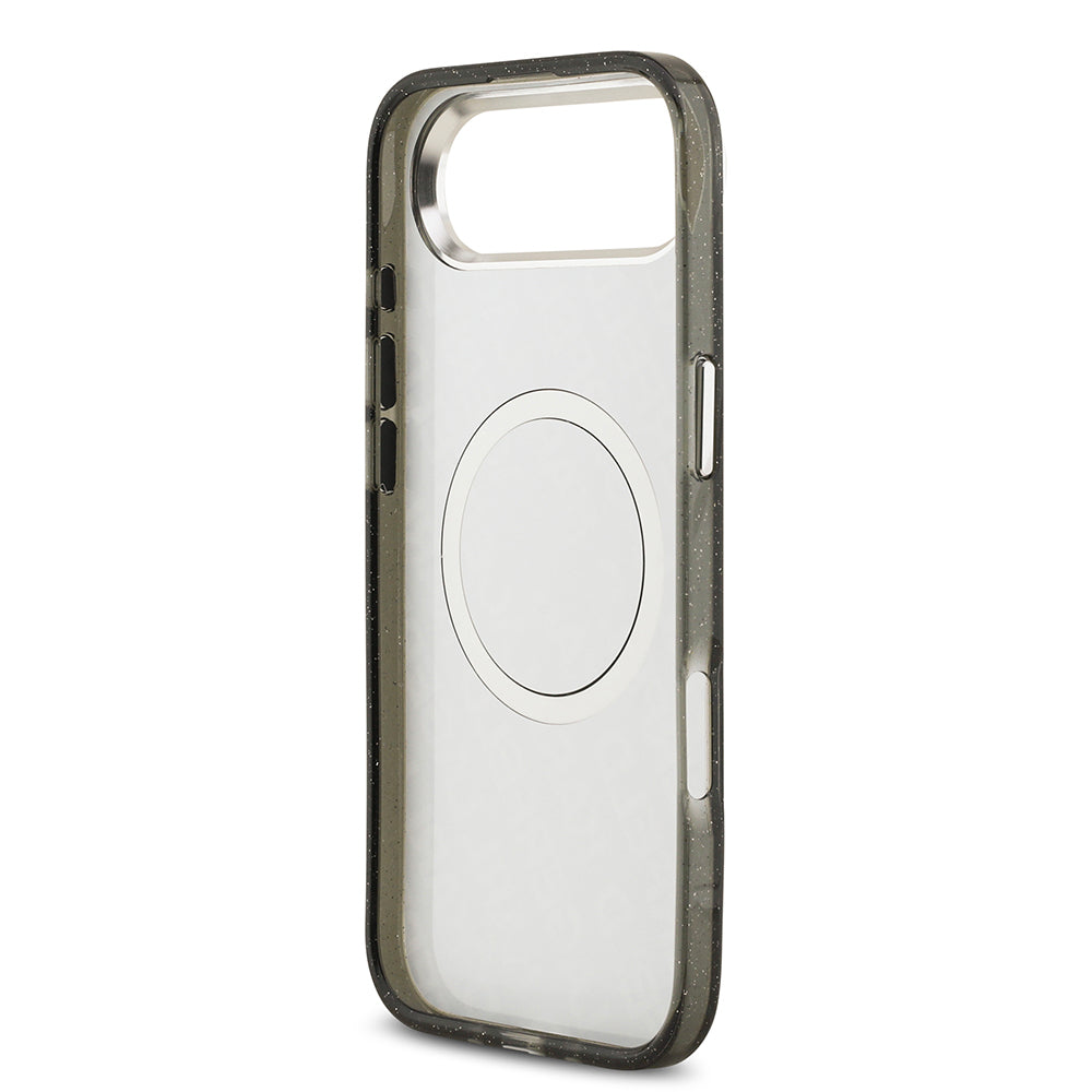 Apple iPhone 17 Air Kılıf Karl Lagerfeld Orjinal Lisanslı Parlayan Simli Karl & Choupette Heads Kapak Pembe