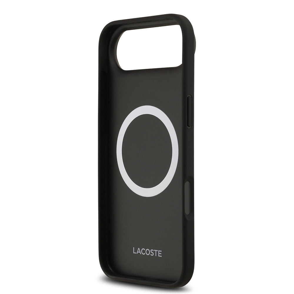 Apple iPhone 17 Air Kılıf Lacoste Orjinal Lisanslı M-safe Şarj Özellikli PU Deri Tasarımlı Metal Logolu Kapak Yeşil