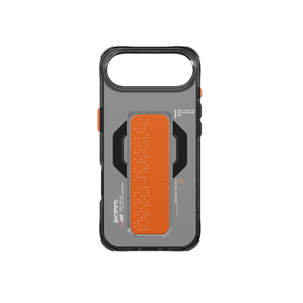 Apple iPhone 17 Air Kılıf M-Safe Şarj Özellikli Airbag Tasarımlı Standlı Skinarma Haxa Kapak Şeffaf