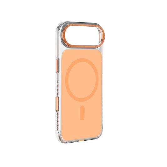 Apple iPhone 17 Air Kılıf M-safe Şarj Özellikli Metal Kamera Çerçeveli Airbag Tasarımlı Lenyes CK221 Sert PC Kapak Şeffaf