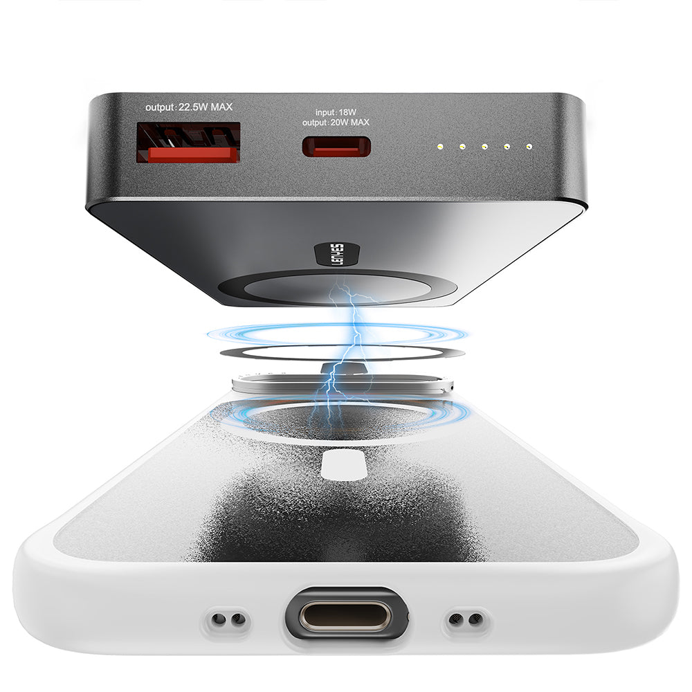 Apple iPhone 17 Air Kılıf M-safe Şarj Özellikli Metal Kamera Standlı Lenyes CK226 PC Kapak Şeffaf