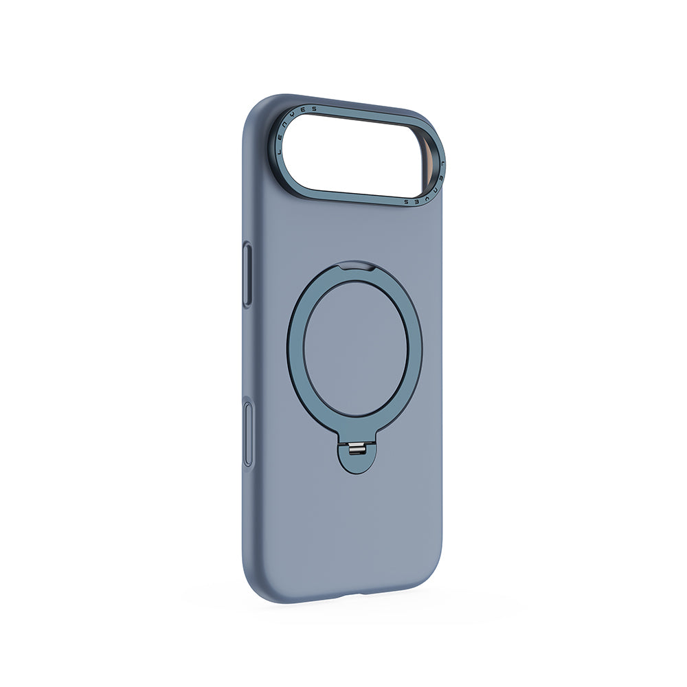 Apple iPhone 17 Air Kılıf M-safe Şarj Özellikli Metal Standlı Sıvı Silikon Lenyes CK223 Kapak