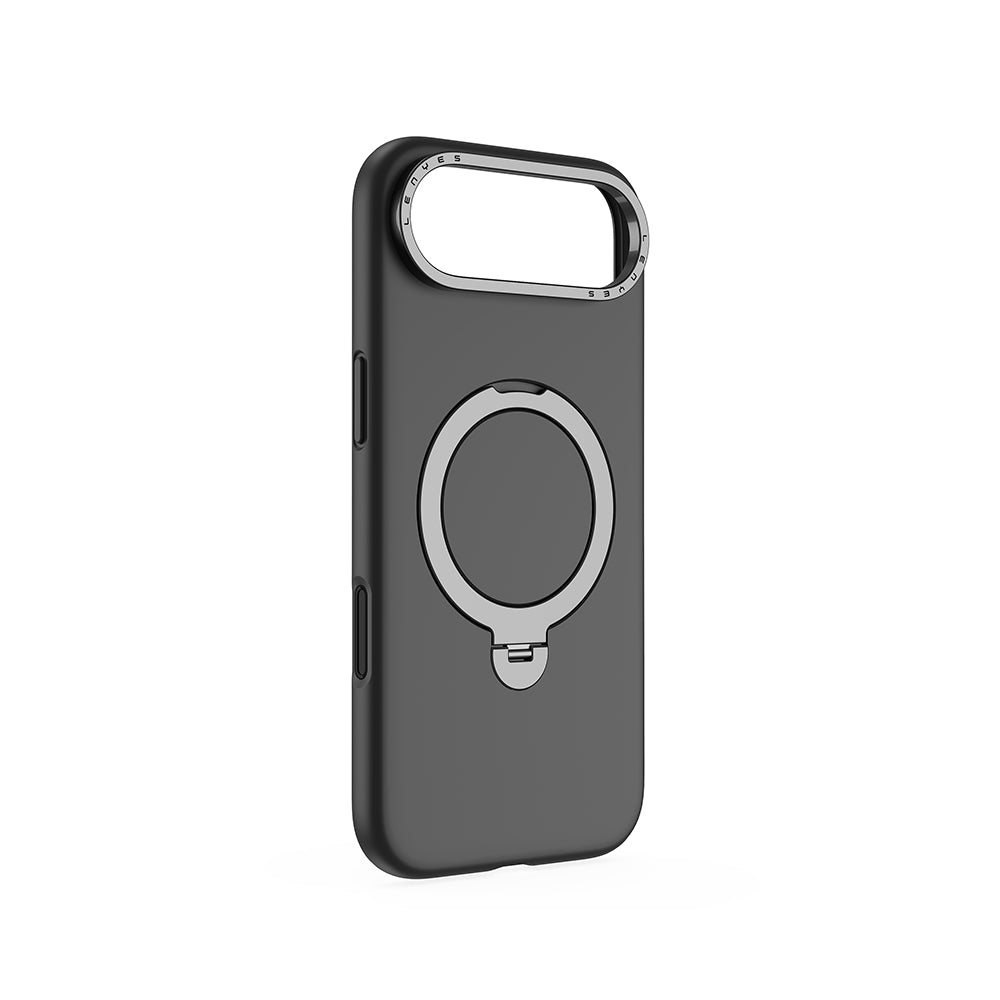 Apple iPhone 17 Air Kılıf M-safe Şarj Özellikli Metal Standlı Sıvı Silikon Lenyes CK223 Kapak