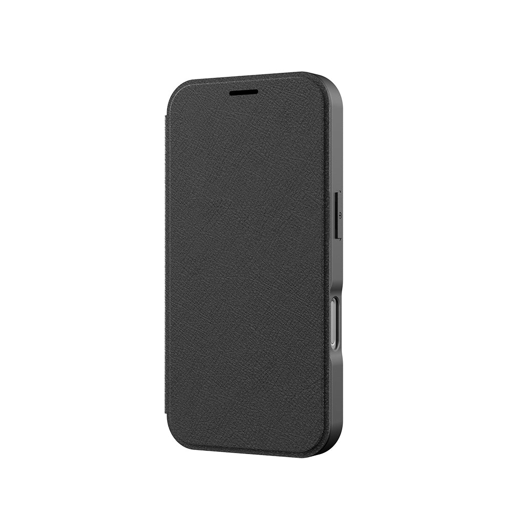 Apple iPhone 17 Air Kılıf M-Safe Şarj Özellikli Raptic Air Folio Şeffaf Kartlıklı Kapaklı Kılıf Siyah