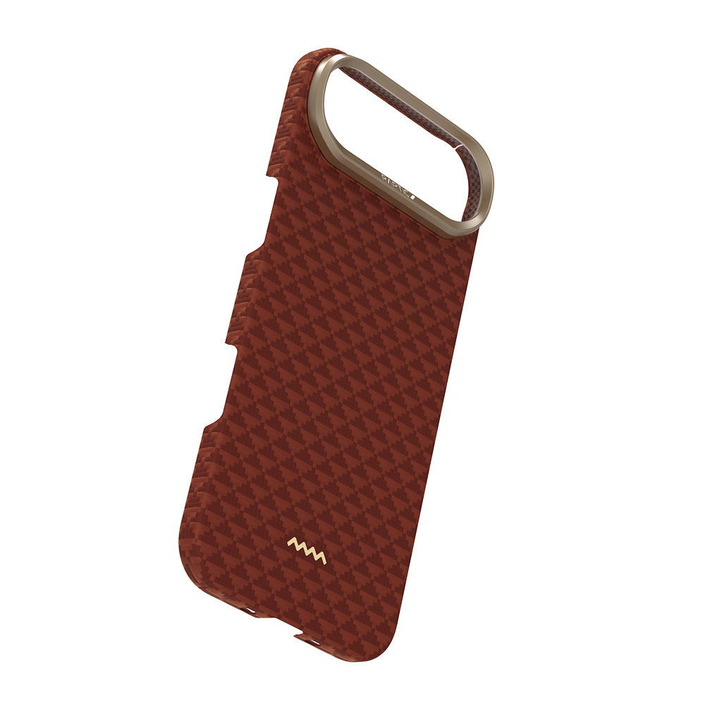 Apple iPhone 17 Air Kılıf M-safe Şarj Özellikli Raptic Aramid Skin Origin Serisi Kapak Kahverengi